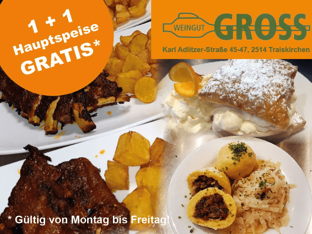 1+1 Hauptspeise GRATIS!