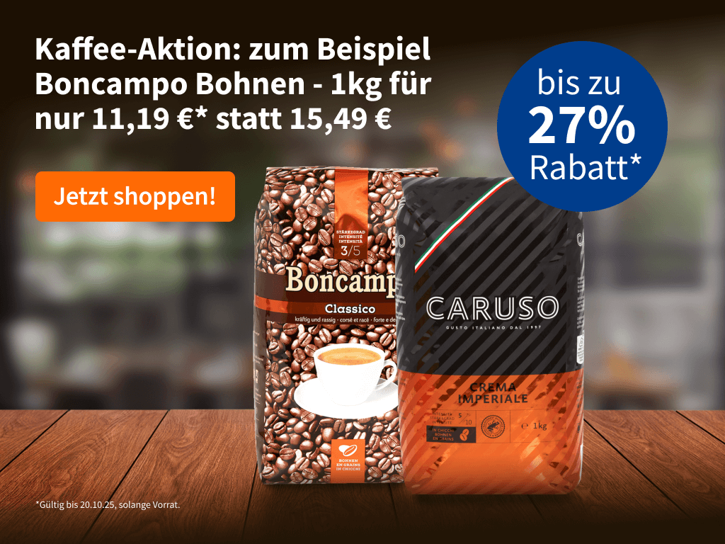 Bis zu 27% Rabatt auf Kaffee!