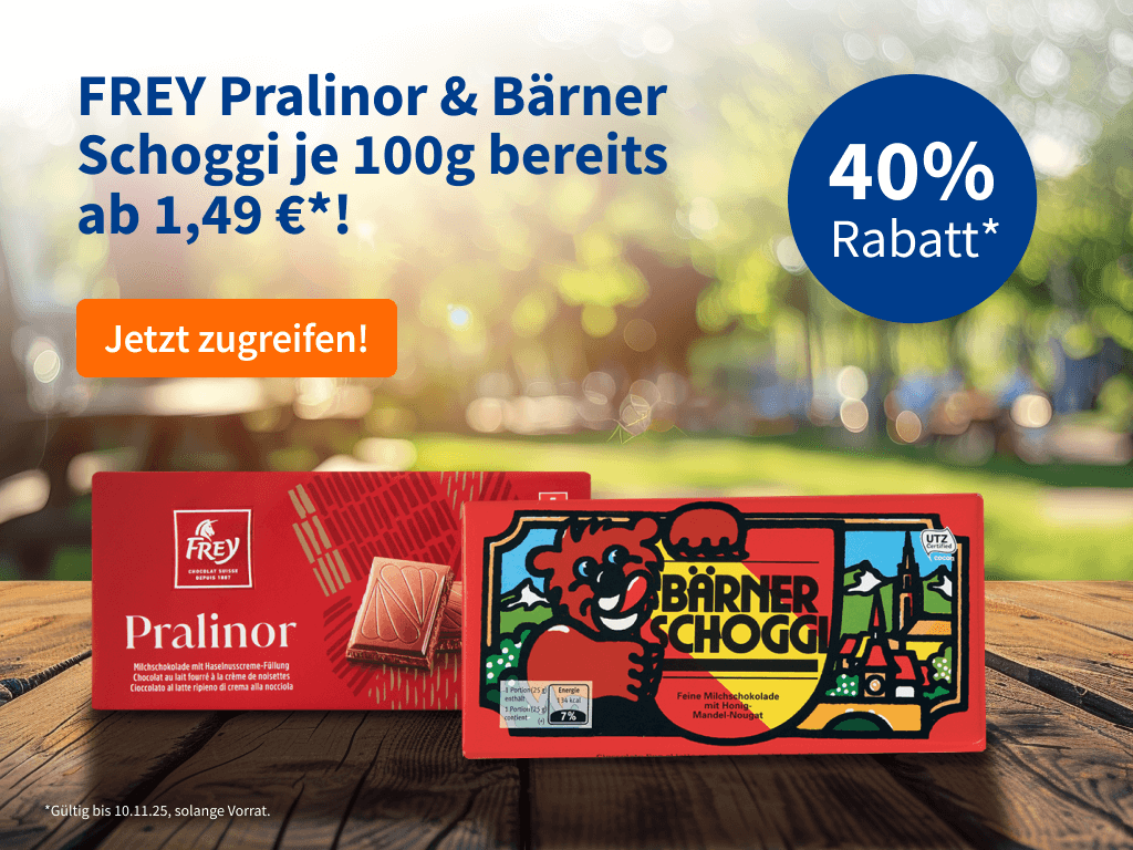 40% Rabatt auf Schokolade!
