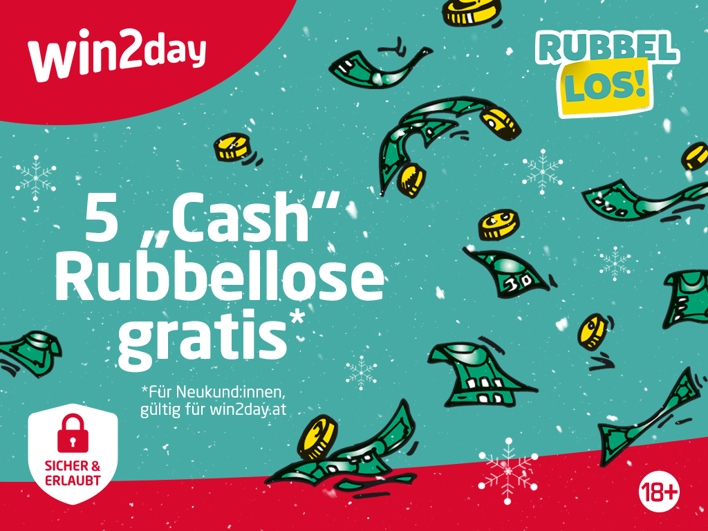 5 „Cash“ Rubbellose geschenkt!