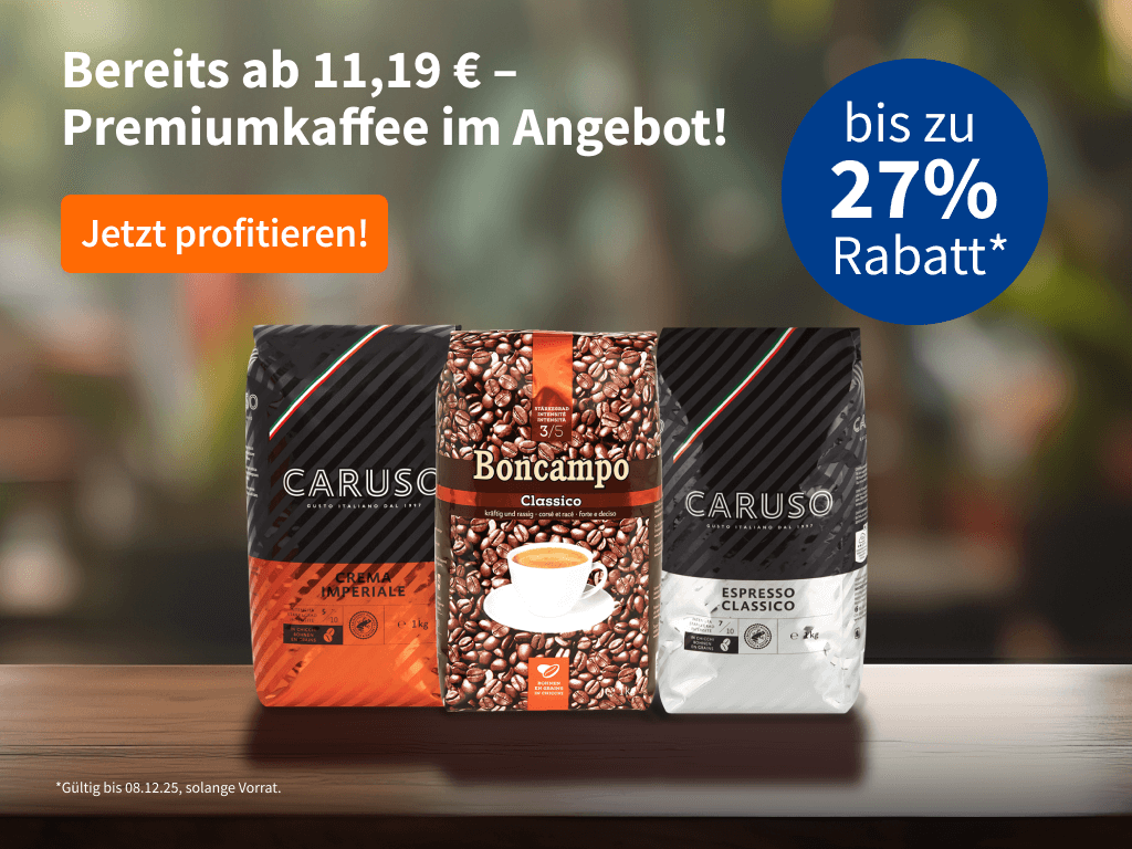 Bis zu 27% Rabatt* auf Kaffee!