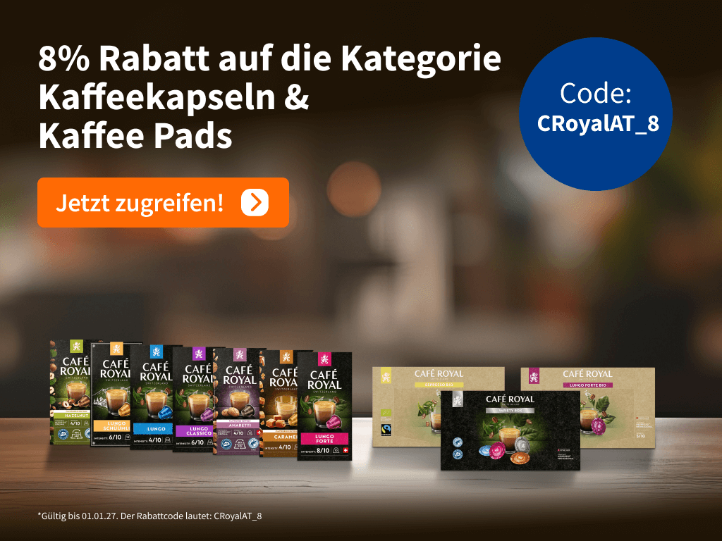 8% Rabatt auf Kaffee!