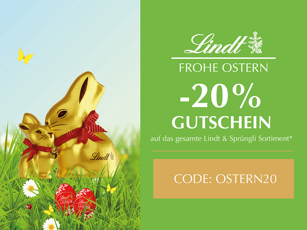 -20% auf das gesamte Lindt & Sprüngli Sortiment!