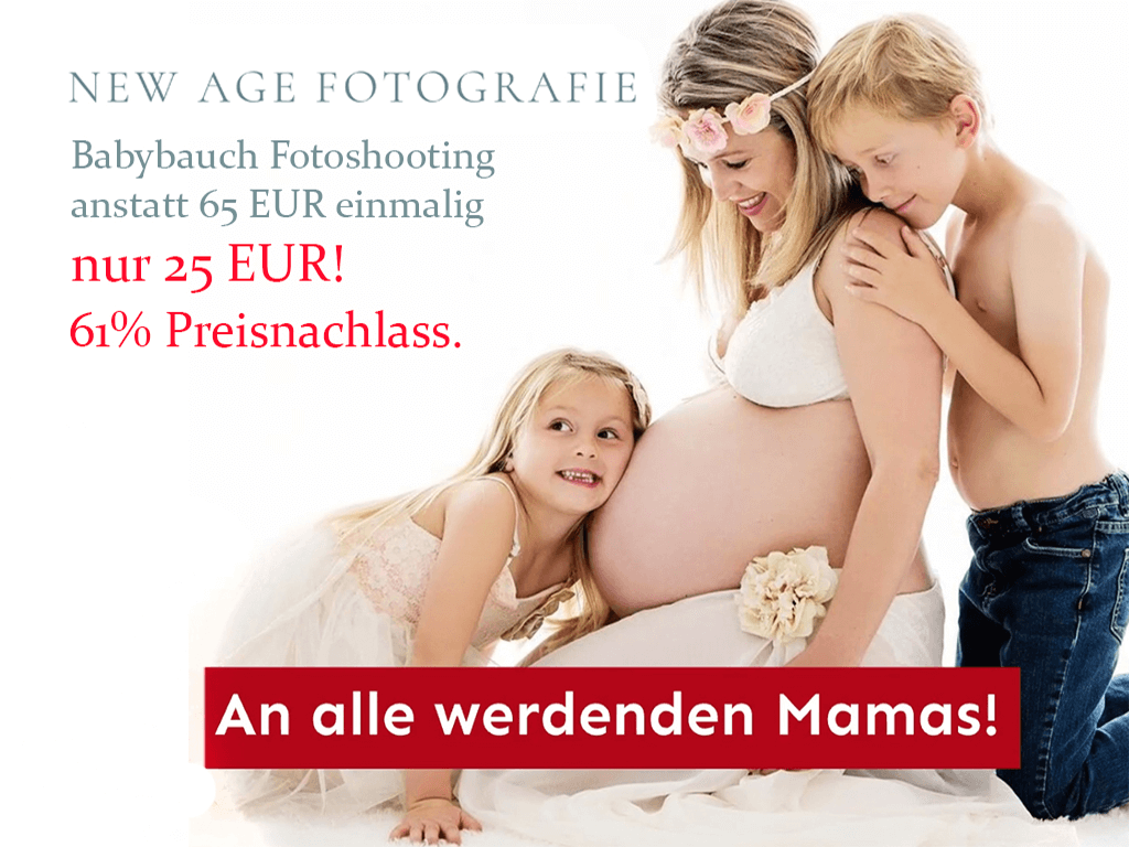 Babybauch Fotoshooting um nur EUR 25,-!