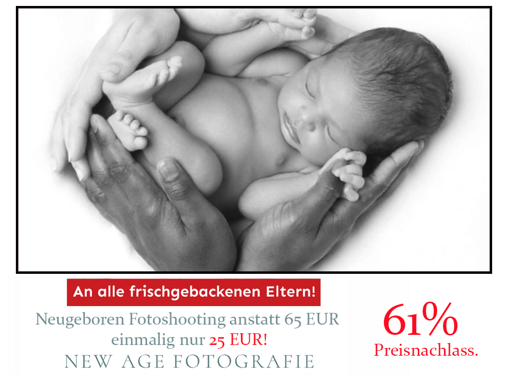 Neugeborenen Fotoshooting nur EUR 25,-!